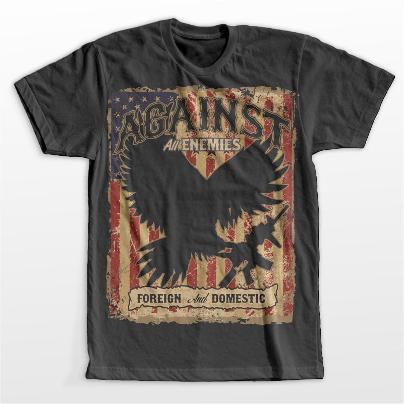 Against All Enemies Vector t-shirt design - Buy t-shirt designs