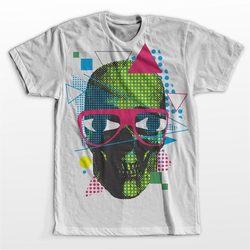 Skull geometry vector t-shirt design