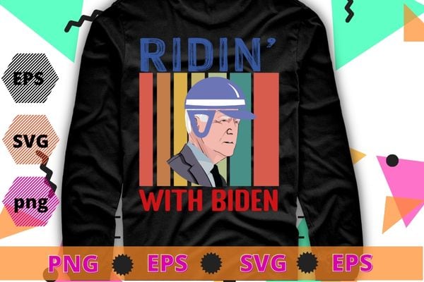 Joe Biden Falling With Biden Funny Ridin With Biden T-Shirt design svg, Funny Biden shirt design, Joe Biden Falling vector, Biden Falls off, Ridin’ with Biden shirt, Usa flag,