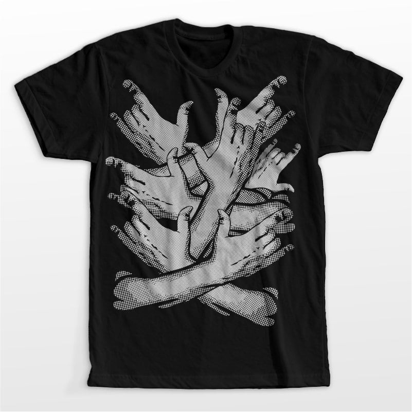 Rock hand t-shirt design