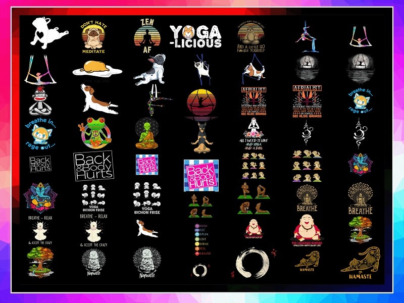 180 Fitness Yoga PNG Bundle, Yoga TShirt Bundle, Yoga Exercise PNG, Yoga Funny Png Sublimation, Murder Yoga Images, Instant download 1004975804