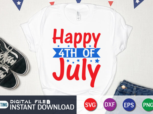 Happy 4th of july t shirt vector illustration