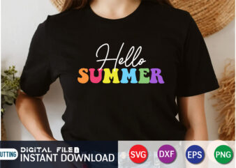 Hello Summer t shirt vector illustration, Summer shirt, beach life shirt svg