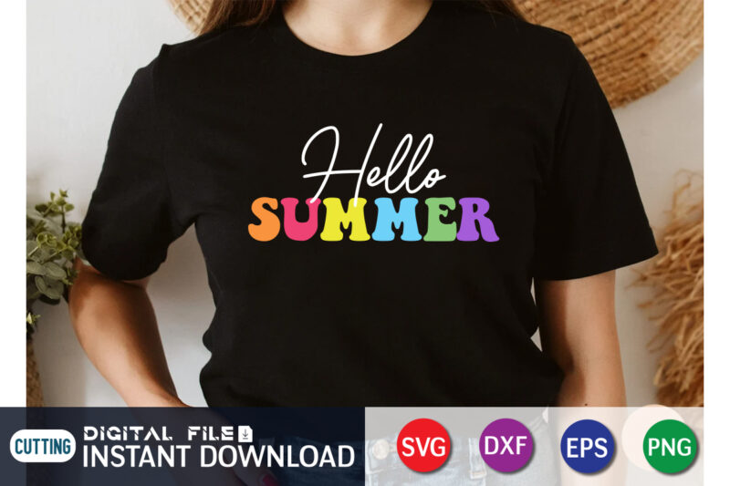 Hello Summer t shirt vector illustration, Summer shirt, beach life shirt svg