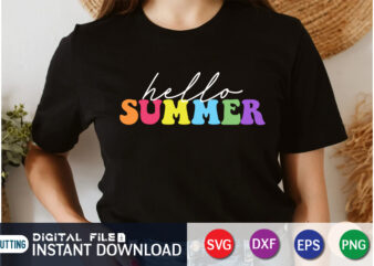 Hello Summer svg, Summer shirt, Summer svg quotes, summer SVG Bundle, beach life shirt svg, summer t shirt vector graphic, summer t shirt vector illustration, Summer Cut File, summer svg