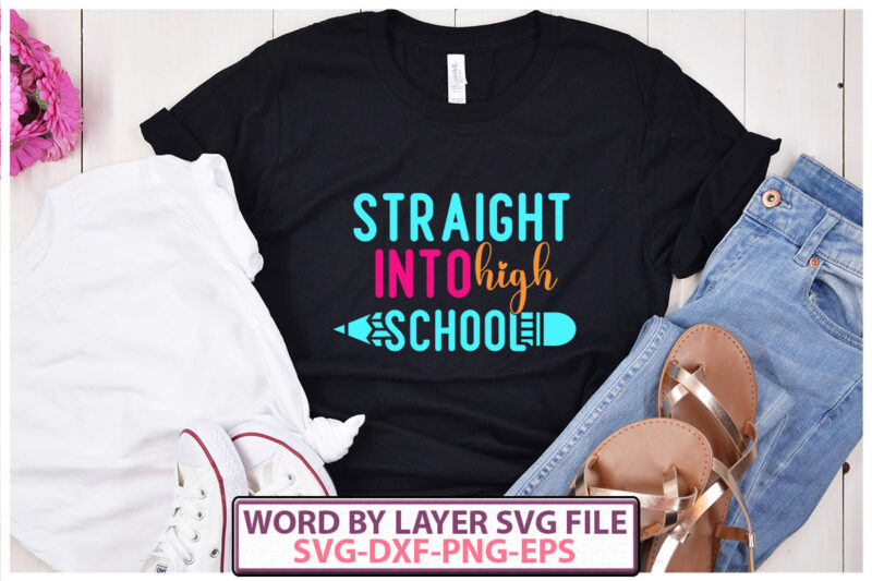 straight into high school vector t-shirt design