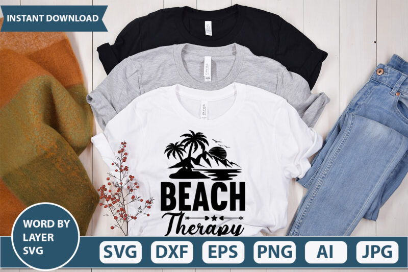 Beach Therapy vector t-shirt design