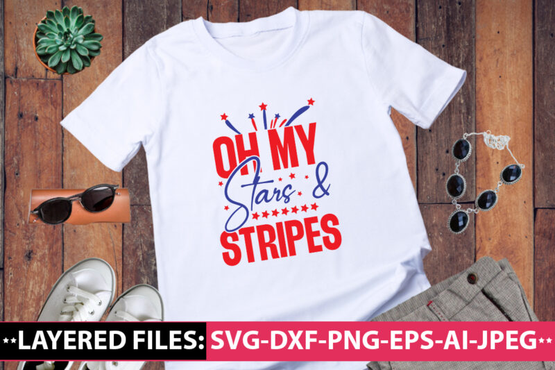 Oh My Stars & Stripes vector t-shirt design