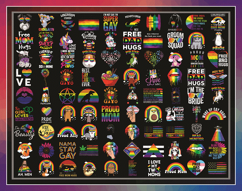 Combo 400+ Files LGBT Pride PNG Bundle, Festival Outfit Png, Rainbow Png, Gay Flag Png, Be Proud Be Fabulous Png, Digital Download 1002265288