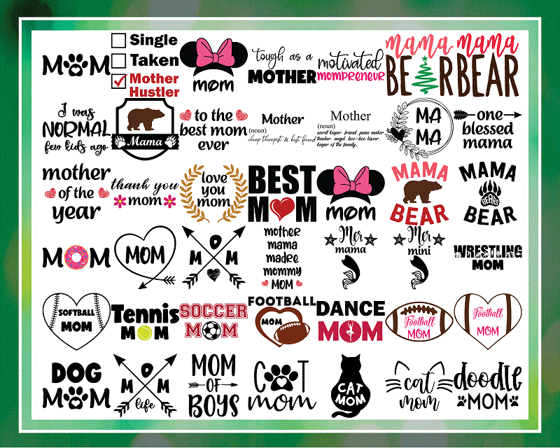Combo 240+ Mom Bundle, Huge Pet Mom SVG Bundle, Cat Mom& Dog Mom Quotes ...