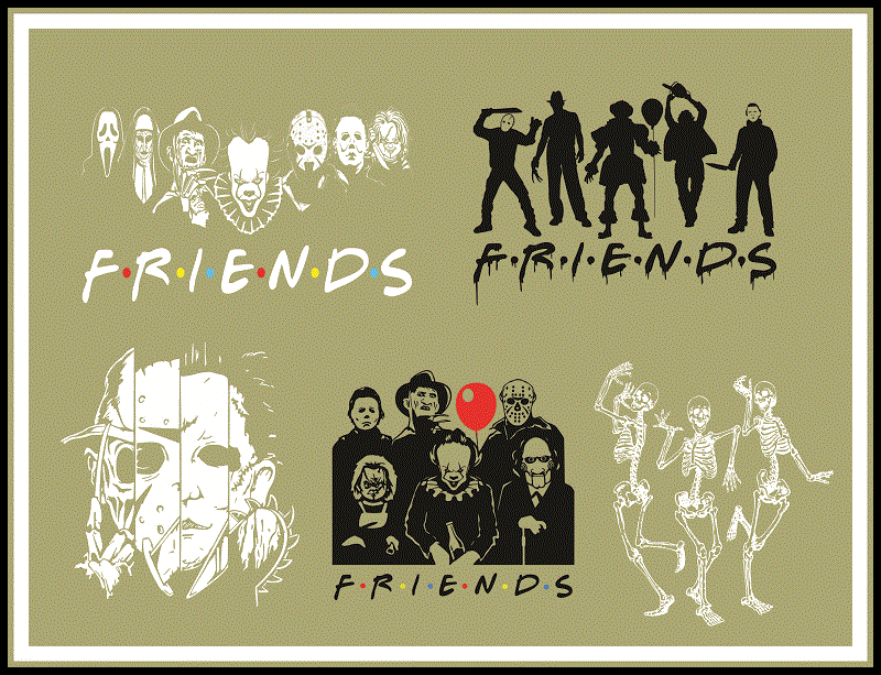 14 Halloween Horror Movie Killers, Scary Friends Png, Horror Characters Friends PNG, Horror Friends Png, Halloween friend PNG 866826266