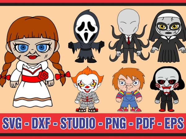 10+ horror movie svg, babies horror characters, halloween killer svg, halloween friends svg, cut files for cricut, silhouette cameo 868525401