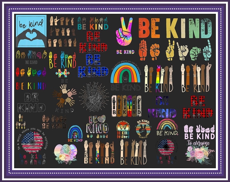 Combo 50 Designs Be Kind PNG, Be Kind Brown Hands Png, Bekind Be strong Be Different png, Sign Language Be Kind Png, Digital Download 991102335