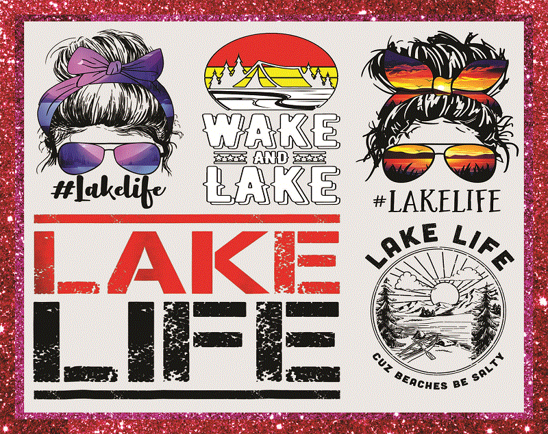 25 Design Lake Life Mom Bun Hair Summer Sunglasses Headband Mom Life PNG Sublimation Design Download, Flat lake life, Png file sublimation 998464059
