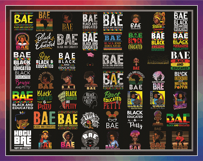 Combo 125 BAE Black and Educated PNG, African American Woman with Afro, Black Queen, Black Girl Magic, Black History Month Png Bundle, PNG 999473606