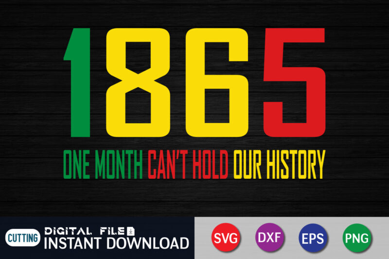 1865 One Month Can't Hold Our History SVG Shirt, juneteenth shirt, free-ish since 1865 svg, black lives matter shirt, juneteenth quotes cut file, independence day shirt, juneteenth shirt print template,