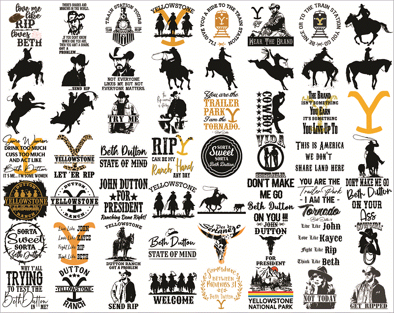 Bunde 70+ Yellowstone svg, Yellowstone SVG, PNG, DXF, Yellowstone svg cut fies, Yellowstone Cipart, MusicArtStore Digital Download 1019134239