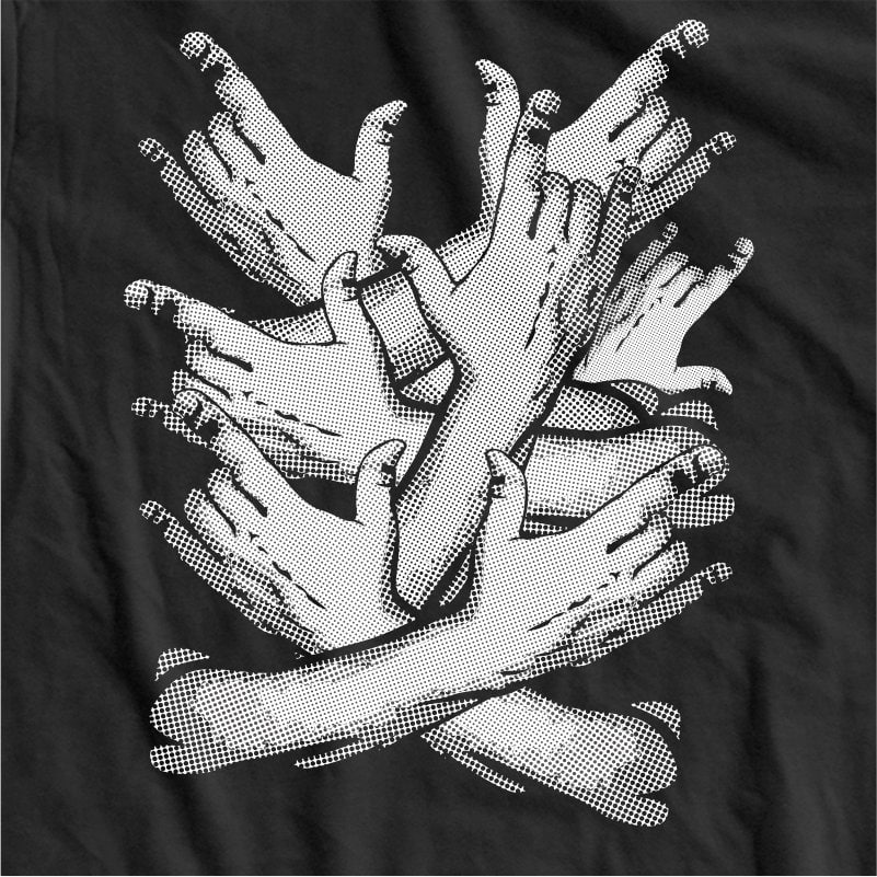 Rock hand t-shirt design