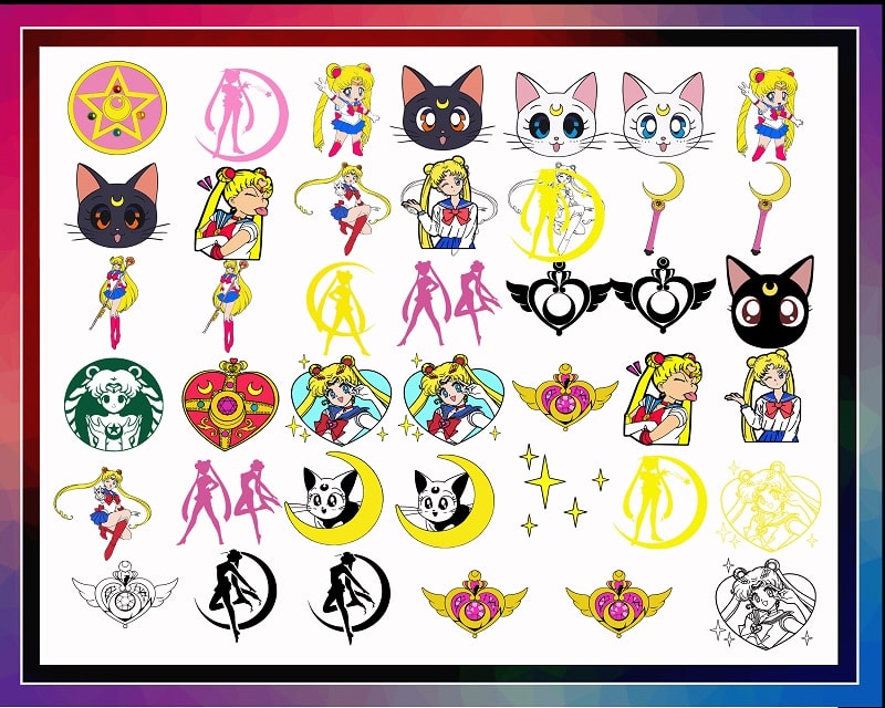 43 Designs Sailor Moon Bundle svg, Sailor moon svg, Anime svg, Anime cartoon svg, Cricut, Silhouette, Clipart, Cut File, Digital Download 1007265840