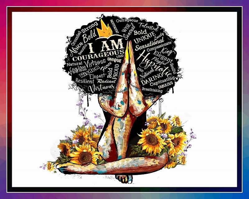 I Am Black Girl Praying Png, Black Women Png, African American Png, Sunflower Queen Png, Afro Women Png, Digital File, Digital Download 1007485984