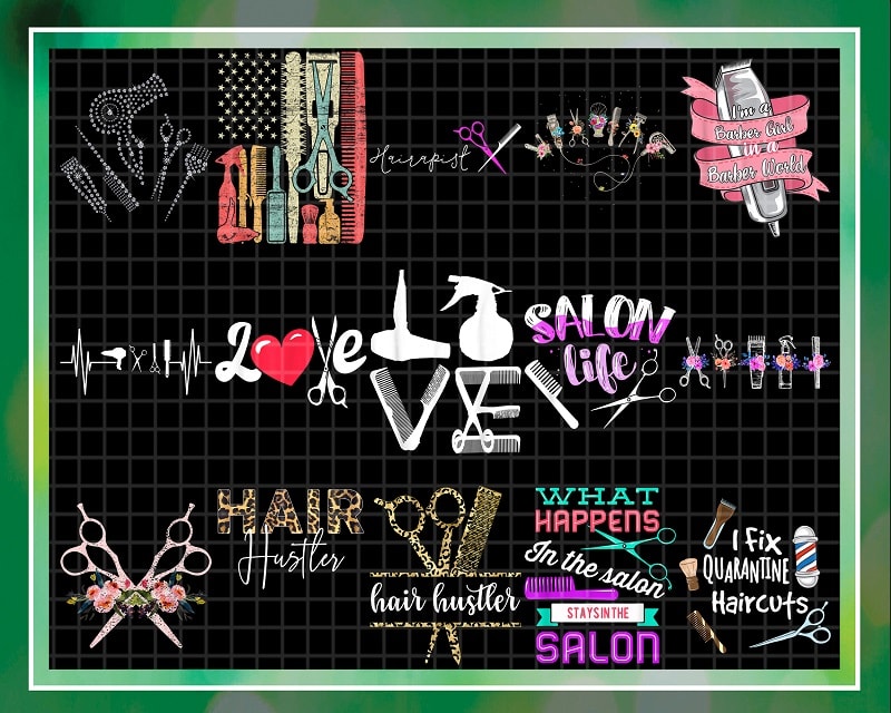 Bundle 43 Hairdresser PNG, Hairstylist Png, Salon Life Png, Floral Hair Dryer, Hair Hustler, Gift for women, Barber Gifts. Digital Download 1010334749