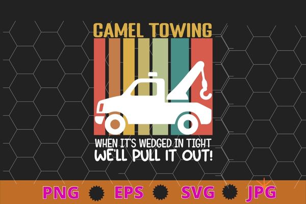 Camel towing retro adult humor saying funny halloween gift t-shirt design svg