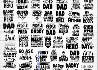 COMBO 900+ DAD SVG, Father’s Day svg, Dad and son, Firefighter Dad Png, Daddy svg, Papa svg, Funny Dad Quotes Svg, Best Dad By Par PNG CB772364850 t shirt vector file