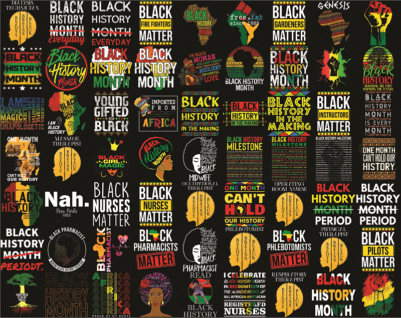 Combo 550+ PNG Bundle, Black History Month png, Black Pride png, African American png, Afro Women png, Sublimation Black History, Digital Download CB1007303136