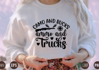 camo and bucks ammo and trucks t shirt vector file