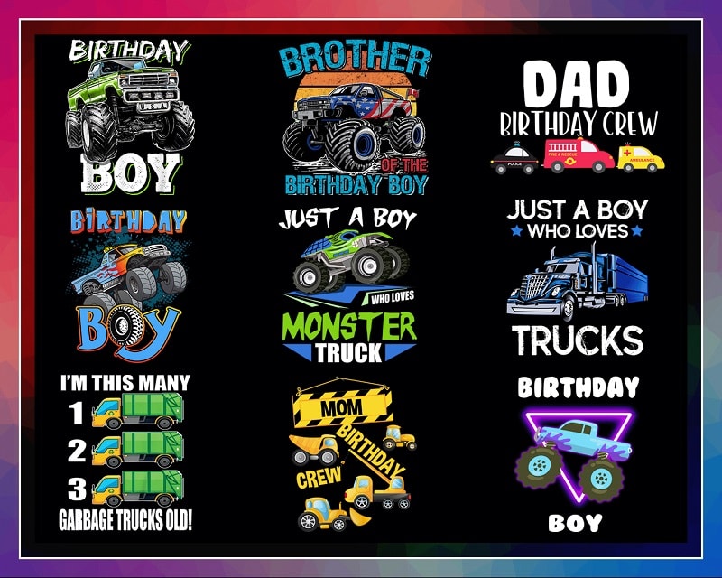 28 Designs Truck Birthday Boy Png, Monster Truck Birthday Boy Trucks Lover, Monster Truck Birthday, Gift For Son, Birthday Gift Boy 1008388872