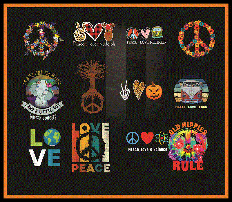 Bundle 100+ All Peace Love png, Hippie Sublimation, Peace Love Quote ...