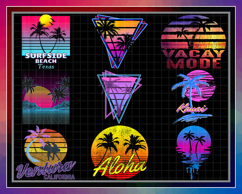 38 Sunset Retro Png, Retro 1980s 1990s Png, Summer Holiday, Vintage Retro Sunrise Palm Trees Png, Adventure png, Vaporwave Palm Trees 996952859