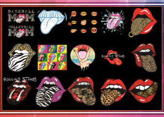 https://svgpackages.com 50 Tongue PNG Bundle, Leopard Tongue Sublimation, Leopard Tongue, Kiss Lips, Leopard Lips, Rolling Stones Lips with tongue Out Leopard Print 1014955631 graphic t shirt