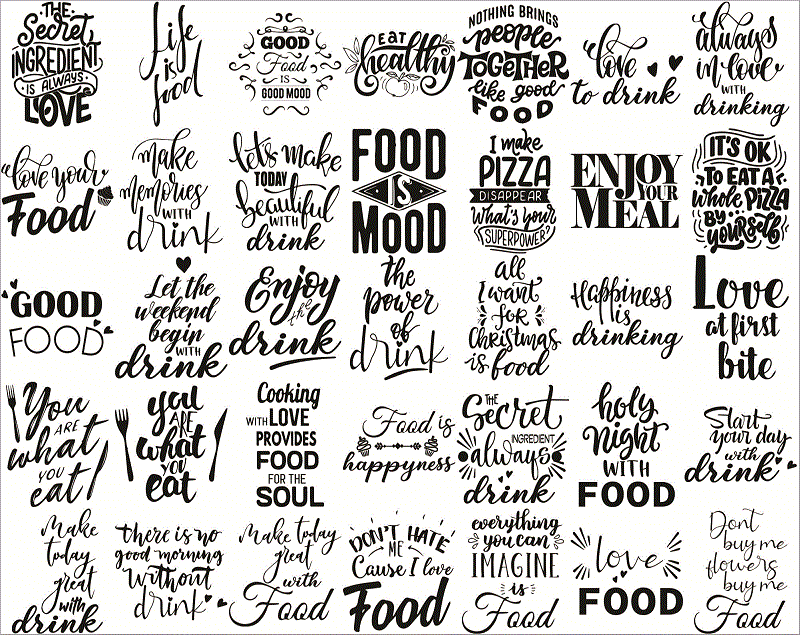 97 Food and Drink Quotes Bundle, Food and Drink Sayings Designs, Food and Drink Lovers, Svg Png Files, Funny Quotes, Instant Download 1017690650