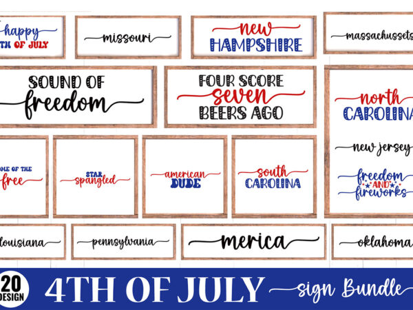 4th of july sign bundle