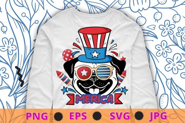 1 design 6 version Bulldog, German shepherd, poodle, french bulldog, boxer, pug, merica 4th Of July American Flag Patriotic gifts tee shirt design svg