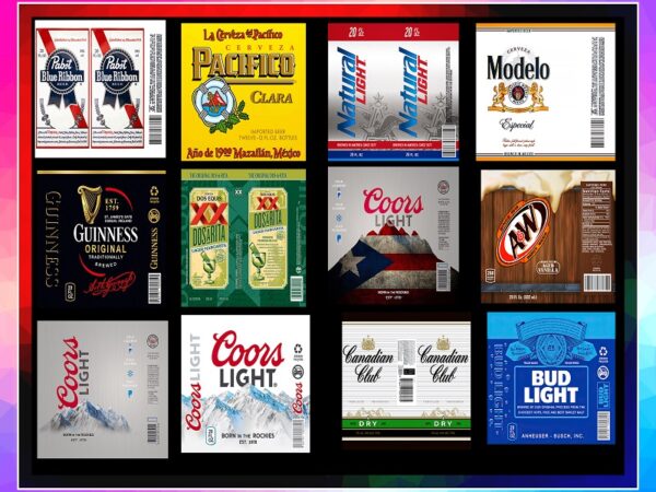 47 beer labels tumbler png, beer bundle tumbler, beer sublimation, beer design tumbler, beer full label wrap design, light beer tumbler 992850394
