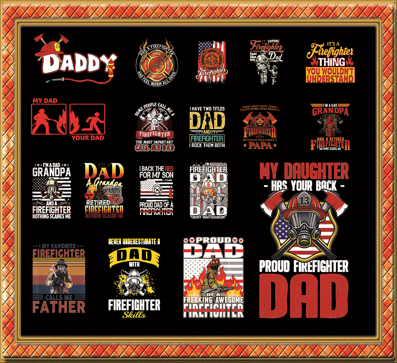 https://svgpackages.com Combo 125 Firefighter Dad Png Bundle, Best ...