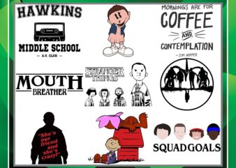 Bundle 83 Designs Stranger Things SVG, Stranger Things Labels, Alien png, dxf, svg, Demogorgon Svg, Cut FIles, Silhouette, Digital Download 1005025430