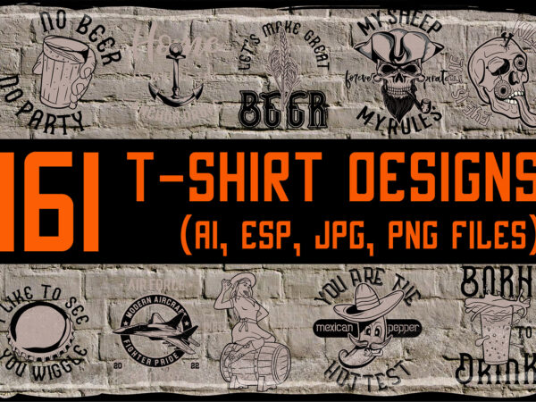 161 t-shirt designs bundle