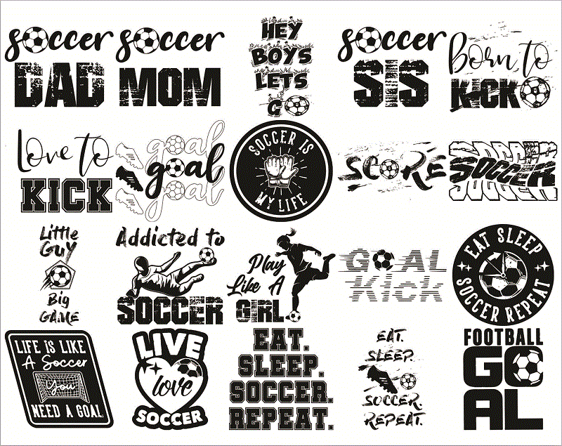 Bundle 97 Soccer Quotes Sayings SVG / PNG, Soccer Quotes PNG, Love Soccer Quotes Bundle, Instant Download 1017511790