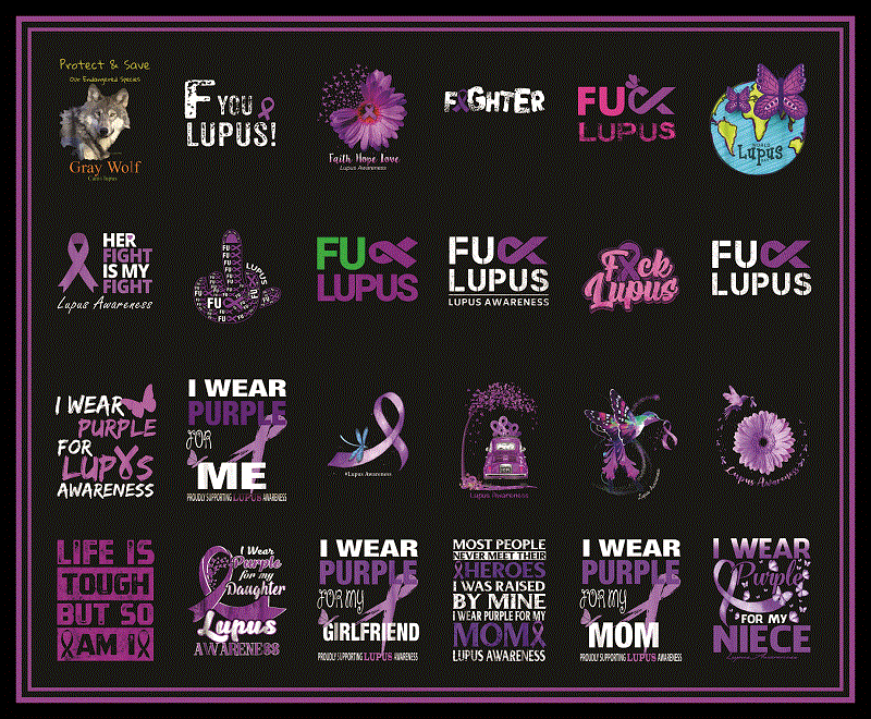 150+ Lupus Awareness Png Bundle, Tourettes Syndrome, Lupus Digital Png, Warrio lupus Awareness Png, In May We Wear Purple Sublimation Png 1008322235