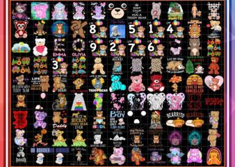 690+ Designs Teddy Bear Png Bundle, I Love Teddy Bears, Stuffed Animal Angel, Zombie, Kid Teddy, Bear Lover, Funny designs, Digital download 1018974242