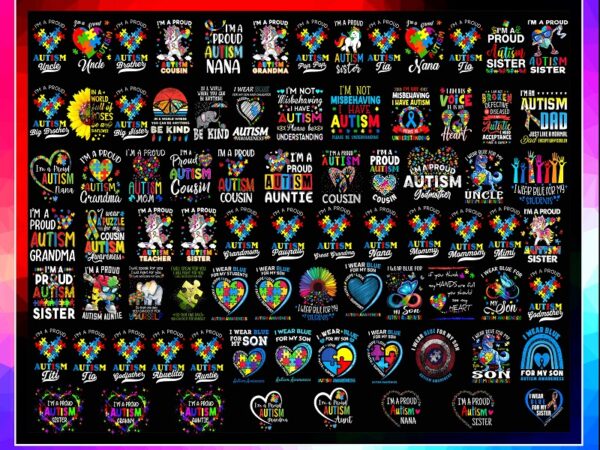 Combo 826 autism awareness png, autism rainbow png, autism awareness, autism heart, peace love autism, autism gift, digital download 1019080805 t shirt vector file