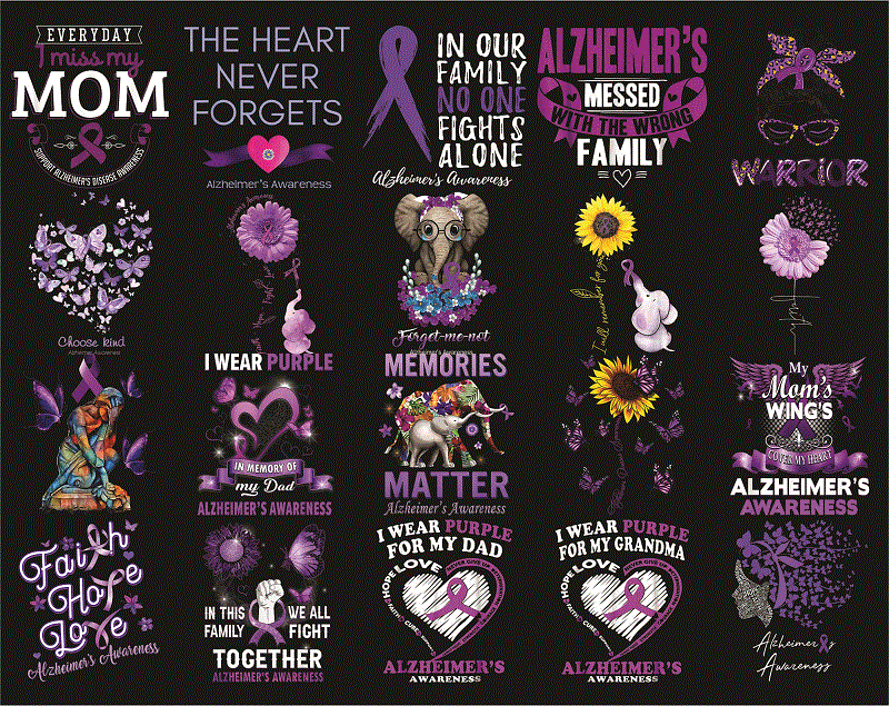 Bundle 43 Alzheimer Awareness Png, Awareness Elephant Purple Png, I Will Remeber For You Png, Foget Me Not Png, Alzheimers Warrior Png, Alzheimers Png 1012552798