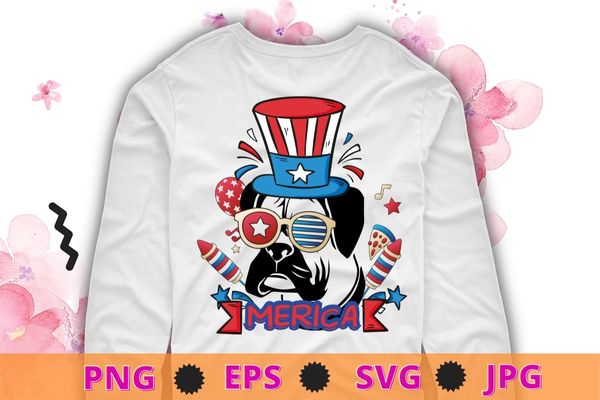 1 design 6 version Bulldog, German shepherd, poodle, french bulldog, boxer, pug, merica 4th Of July American Flag Patriotic gifts tee shirt design svg