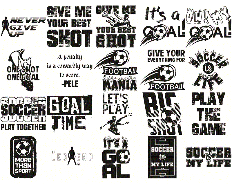 Bundle 97 Soccer Quotes Sayings SVG / PNG, Soccer Quotes PNG, Love Soccer Quotes Bundle, Instant Download 1017511790