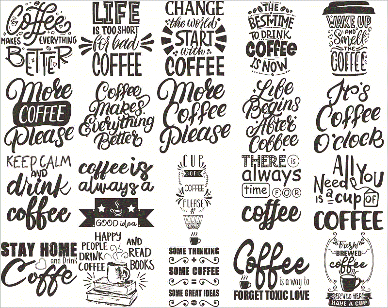 94+ Funny Coffee Quotes SVG Bundle, Coffee Lovers, Coffee Mug Quotes SVG, Silhouette Cricut Digital print, Cut File Cricut, Digital Download CB766035648