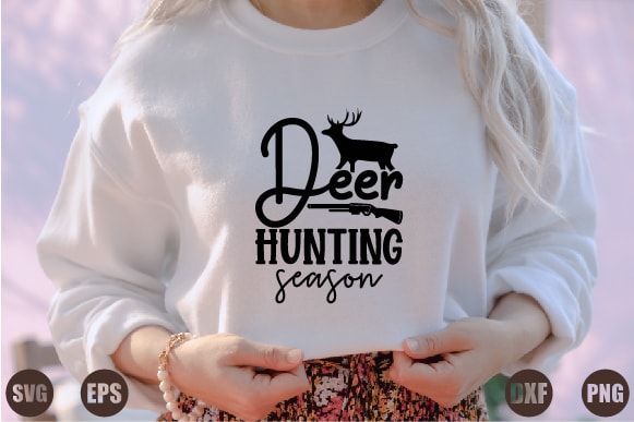 Deer hunting season t shirt vector illustration