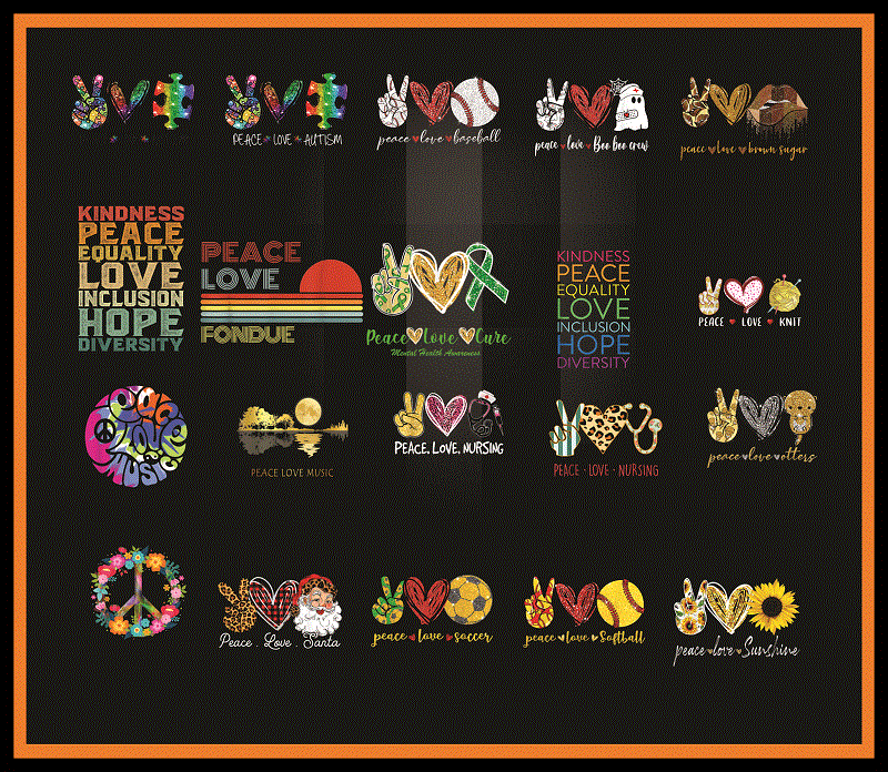 Bundle 100+ All Peace Love png, Hippie Sublimation, Peace Love Quote png, Peace Love gift, Trending Png For gift, Digital Print Design 891522534